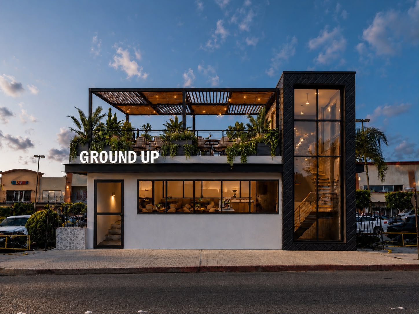 Conceptual Ground Up rooftop hospitality format